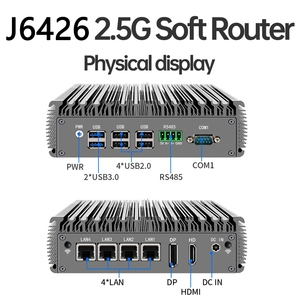 J4125 N5105 Processor Mini PC Fanless Soft Router with LAN HD VGA Dual Port Industrial <strong>Computer</strong> &amp; Accessories Firewall <strong>Device</strong>