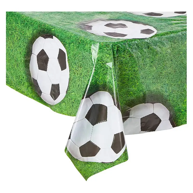 Mantel de plástico de fútbol de mesa cubierta impermeable para los niños fiesta de cumpleaños decoraciones 180*108cm