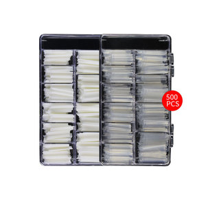 ชุดต่อเล็บตรง ABS ไม่มีโค้งปกติ XL XXL Non C ปลายเล็บสี่เหลี่ยมเรียว500ชิ้นเล็บเทียม - Product Image 6