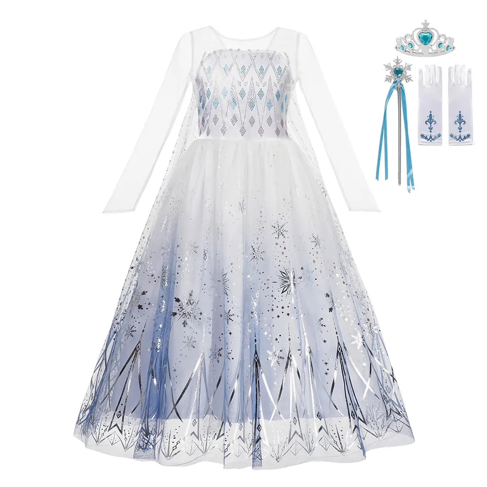 Ragazze Anna Elsa Dress Halloween Costume bambini natale festa di compleanno abiti per ragazze bambini Elsa