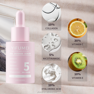 Private Label 5-in-1 Hyaluronsäure Vitamin C & E Peptid Kollagen Anti-Aging Falten Aufhellendes Straffendes Sofortiges Gesichtsserum für strahlende Haut - Product Image 3