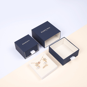 Nắng gói hộp đồ trang sức với miếng bọt biển điền vào, các tông đồ trang sức Hộp quà tặng, ngăn kéo phong cách nhỏ Hộp quà tặng trong màu xanh hải quân - Product Image 1