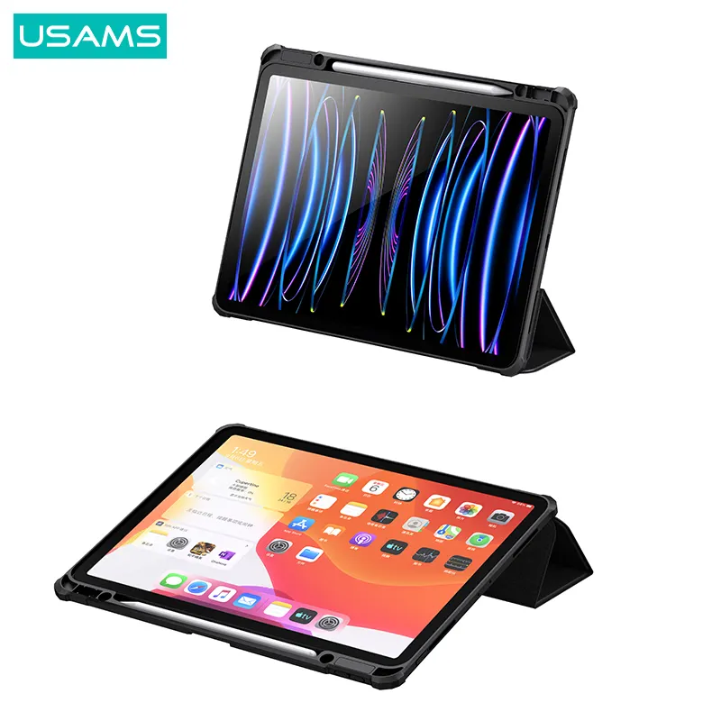 Usams שתי זוויות צפייה TPU Tablet עם 360 גוף מלא הגנה חכם כיסוי עבור iPad פרו 12.9 סנטימטרים