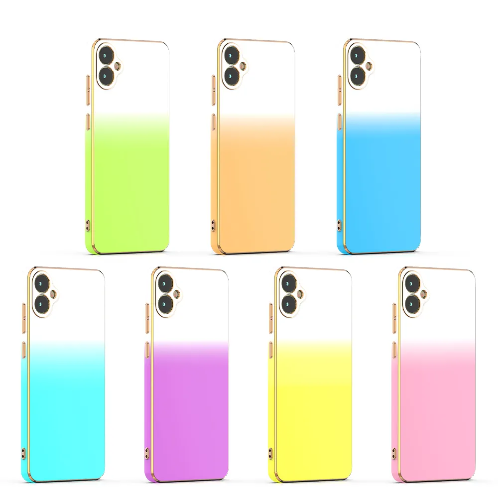 Hot bán TPU dần dần thay đổi màu sắc mạ điện Straight Side 6D điện thoại di động Trường hợp đối với Samsung Galaxy A05 điện thoại trường hợp sang trọng