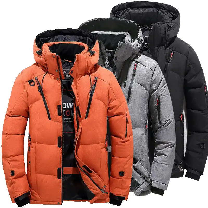 Venta al por mayor de moda negro ropa de invierno abrigos de diseñador personalizado suave impermeable al aire libre de talla grande burbuja hombres abajo chaqueta acolchada