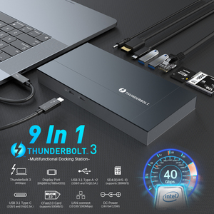 新的所有在一个9合1 usb c集线器多端口适配器类型C usb RJ45充电器集线器铝合金雷霆3扩展坞 - Product Image 3