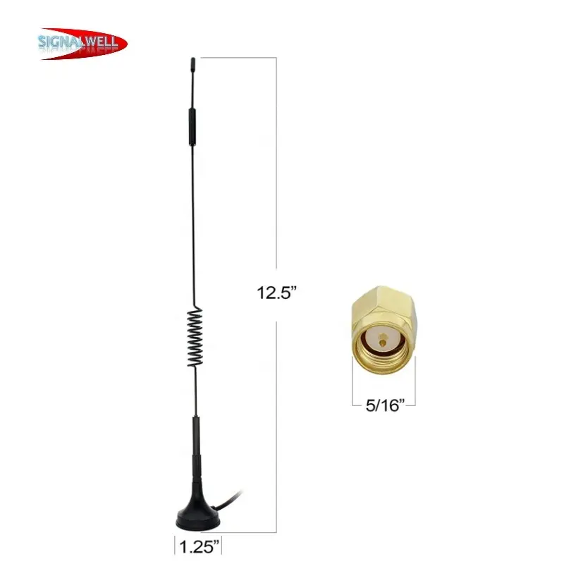GSM Omni yönlü bahar anten SMA erkek konnektör ile 3 ft kablo ve manyetik taban 3G 4G LTE bant 12 dBi