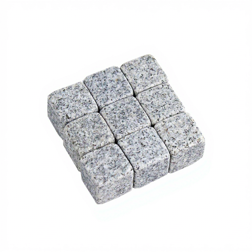 9 piezas de piedra de whisky de granito gris claro