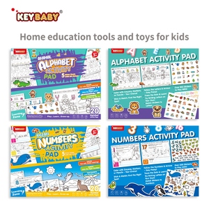 Keybaby özel 2025 yeni okul öncesi okyanus hayvan alfabe numarası izleme kitap boyama yazma kitap aktivite Sticker Pad çocuklar için