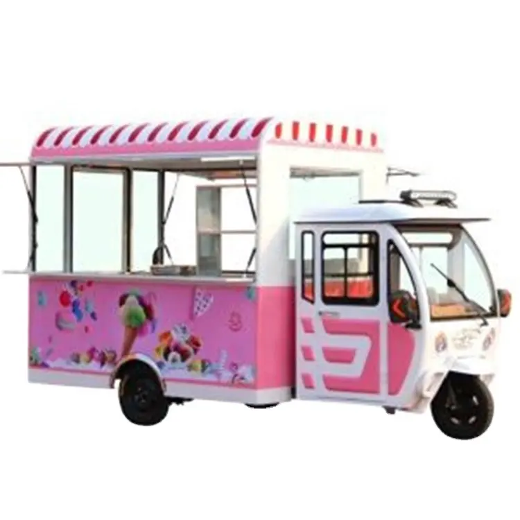 Venda quente da fábrica caminhão de comida elétrico triciclo rua móvel comida carrinho