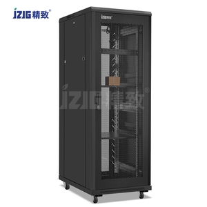 32u钢制电信机柜网络设备架，带玻璃门，用于服务器和数据中心库存 - Product Image 1