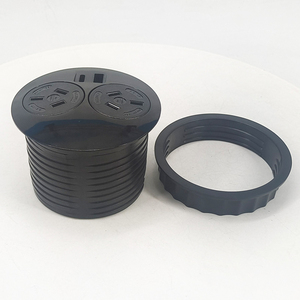 Zócalo de ojal de alimentación redondo de escritorio de oficina inteligente con 2 enchufes USB multiocultos Red NFC 13A Corriente nominal - Product Image 1