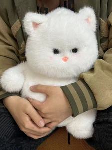 Fabrika toptan yeni beyaz kedi peluş oyuncak bebek tombul bebek kabarık peluş yumuşak beyaz kedi için doğum günü hediyesi - Product Image 5
