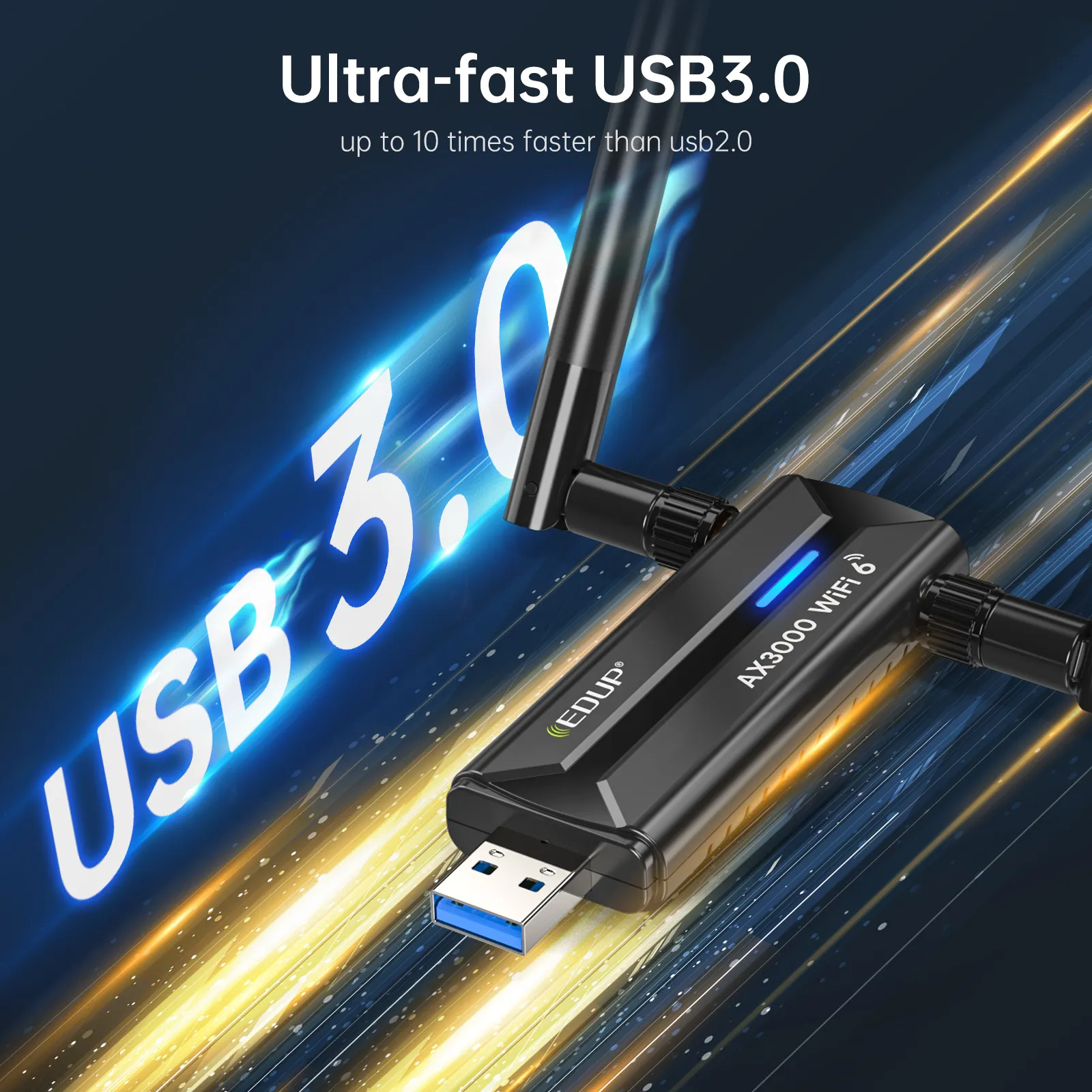 EDUP EP-AX1672 AX3000 USB 3.0 nirkabel Wifi 6 Wifi 6E adaptor 802.11g daya tinggi nirkabel USB adaptor dengan Chipset MT7621A