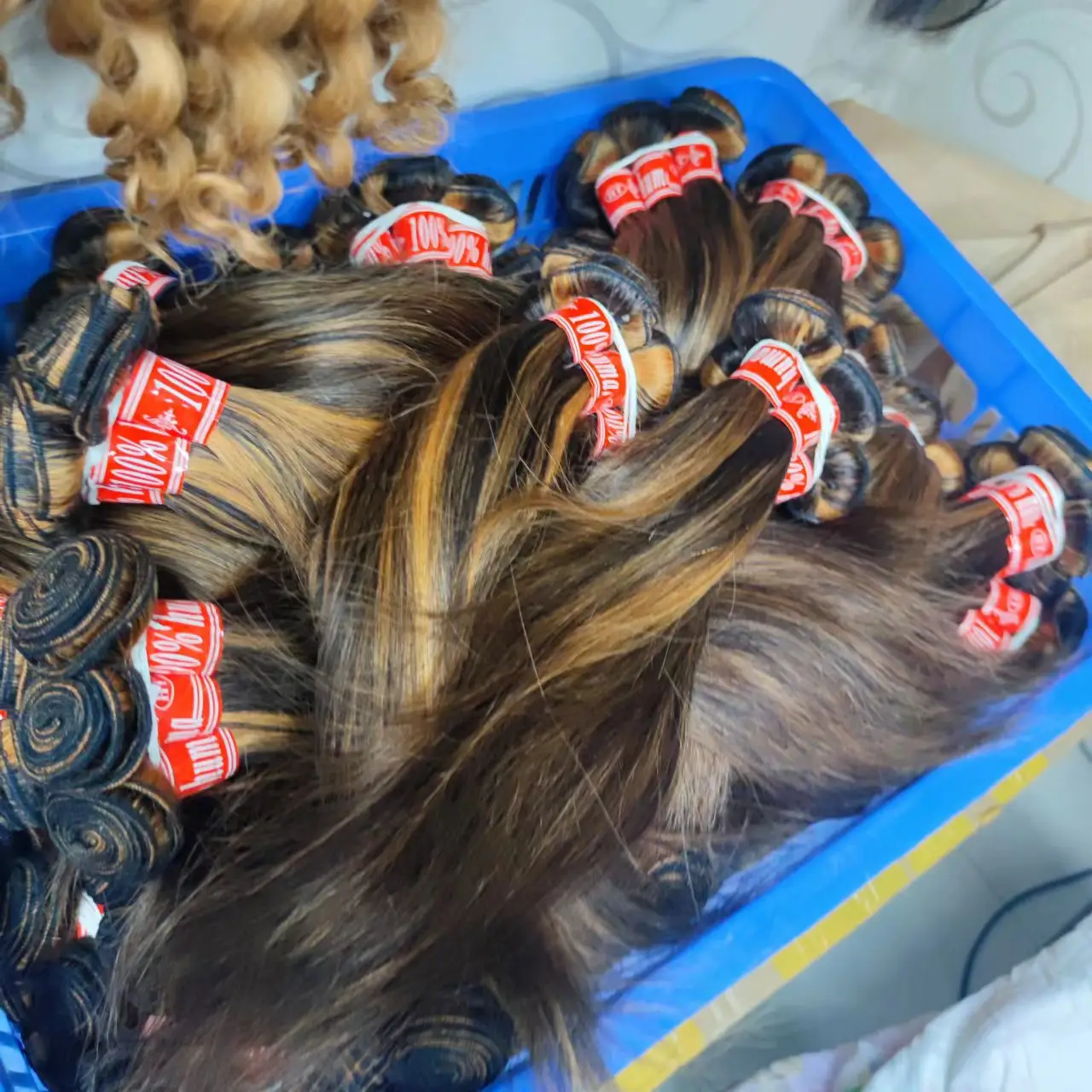 Letsfly atacado 100% pacotes de cabelo humano 16 polegadas cor piano 4/27 # cabelo reto trama 20 peças extensão de cabelo humano brasileiro