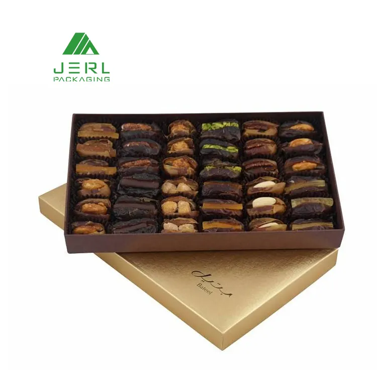 Kağıt lüks Baklava tarihleri çikolata ambalaj ambalaj hediye kutuları ramazan için tarih kutusu