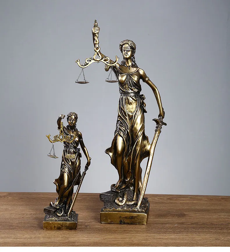 Estatua de Arte de resina de mesa 8823, diosa griega Justice, escultura de plástico de 1 pieza para decoración de hogar y oficina, regalos de recuerdo