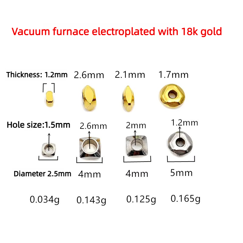 18k gold (rack plating in vacuum furnace)