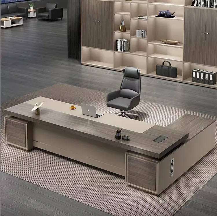 Luxury Executive CEO Office Desk High Quality Boss Table Melamine L Shaped Office Table
