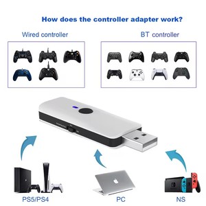 JYS-P5119复古无线控制器适配器，适用于PS5 PS4 PS3新南威尔士州电脑Xboxes One 360经典版转换器接收器 - Product Image 4