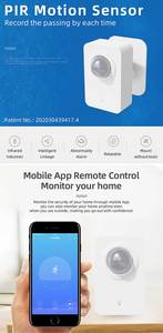Sensor de movimiento PIR WiFi con 2 métodos de fuente de alimentación Batería y cable de carga Interruptores de control remoto Producto - Product Image 2