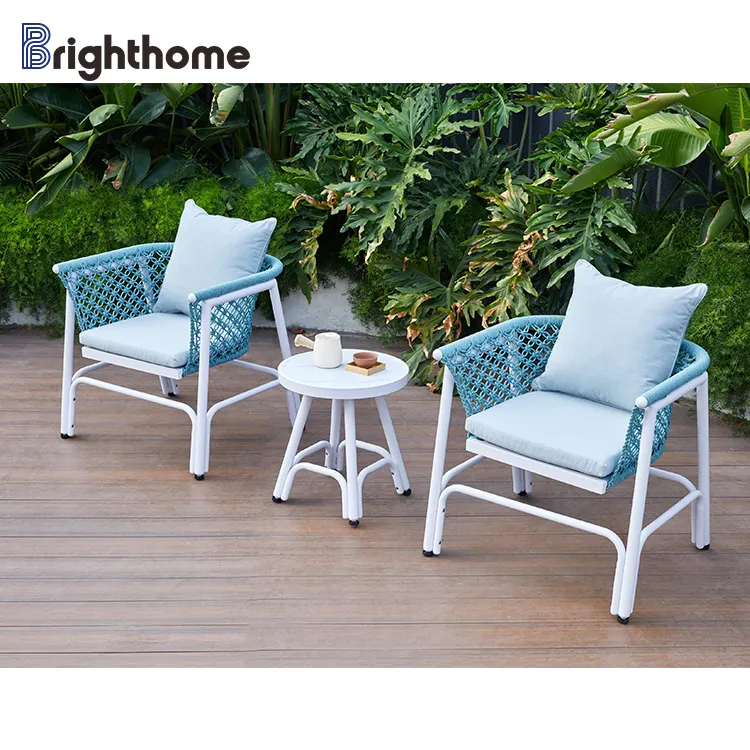Modern tasarım toptan High End dış mekan mobilyası tek kanepe ve yan masa su geçirmez veranda Minimalist Modern bahçe setleri