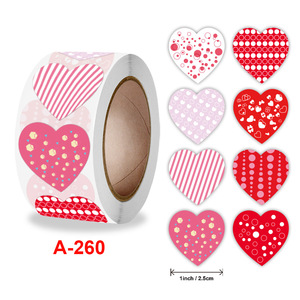ไอเดียของขวัญวันวาเลนไทน์แบบมีกาวในตัวขนาด1นิ้วสติกเกอร์รูปหัวใจแบบม้วนกระดาษและกระดาษแข็งสินค้า - Product Image 3