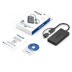 WAVLINK DisplayLink <strong>USB</strong> 3.1 Type C <strong>USB</strong> 3.0 to <strong>Dual</strong> <strong>USB</strong> Video Card <strong>Adapter</strong> with <strong>Screen</strong> Mirror Extend 2K 4K@60Hz for Dell HP - Product Image 6