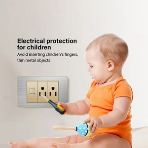 Gold <strong>Function</strong> Key Stainless Steel Gold Panel American Standard Series 118 * 74mm Wall Mounted <strong>Computer</strong> Combination Socket Switch