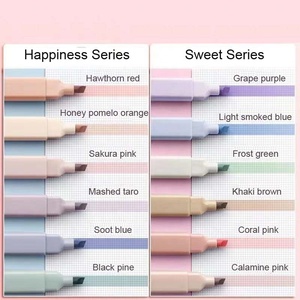 6/12 renkler estetik highhigh4 mm çizgi genişliği çeşitli renkler yumuşak keski ucu ile hiçbir kanama İncil Pastel Highlighters - Product Image 4