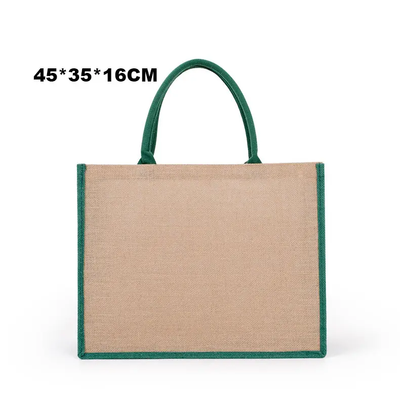 Hot sale custom foldable recycle eco friendly jute bag shopping reusable tote jute bag Natural fabric good capacity spacious bag