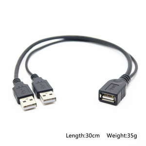 <strong>USB</strong> <strong>2</strong>.0 Type a Female to Dual Type a Male Extra Power Data <strong>USB</strong> Female Splitter Extension Cable for <strong>2</strong>.<strong>5</strong>&quot; Hard Disk Printers - Product Image 3