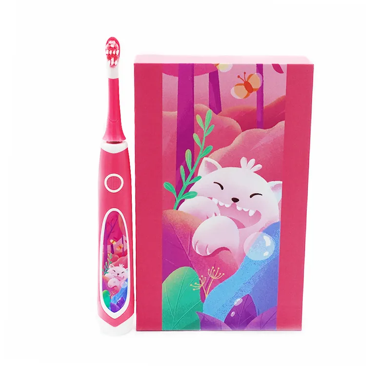 فرشاة أسنان كهربائية أوتوماتيكية للأطفال بتصميم مخصص من الشركة المصنعة بتصميم كرتون لطيف