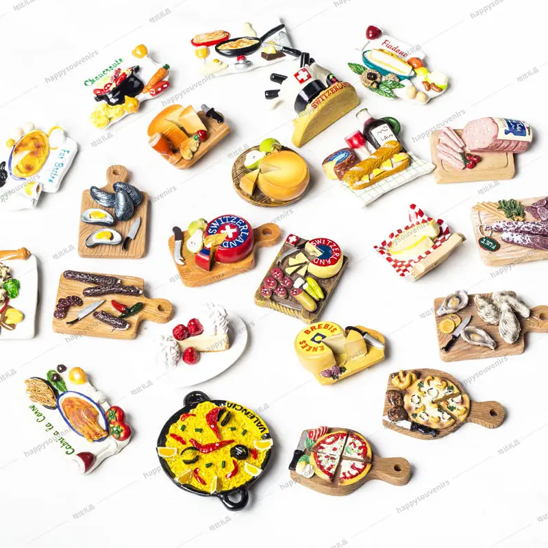 Custom Resin Chopping Block Artificial Food 3D Resin Fridge Magnet Imitated Wood Refrigerator Magnets