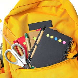 Marcador de página de notas adhesivas portátil, pestañas de índice de colores, cubierta de papel Kraft, Bloc de notas, cuaderno espiral con bolígrafo
