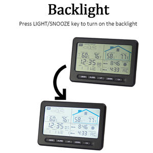 Digital Desk Clock RF 433mhz Wireless Home Indoor Weather Forecast Station with Outdoor Temperature and <strong>Humidity</strong> <strong>Sensor</strong> - Product Image 2