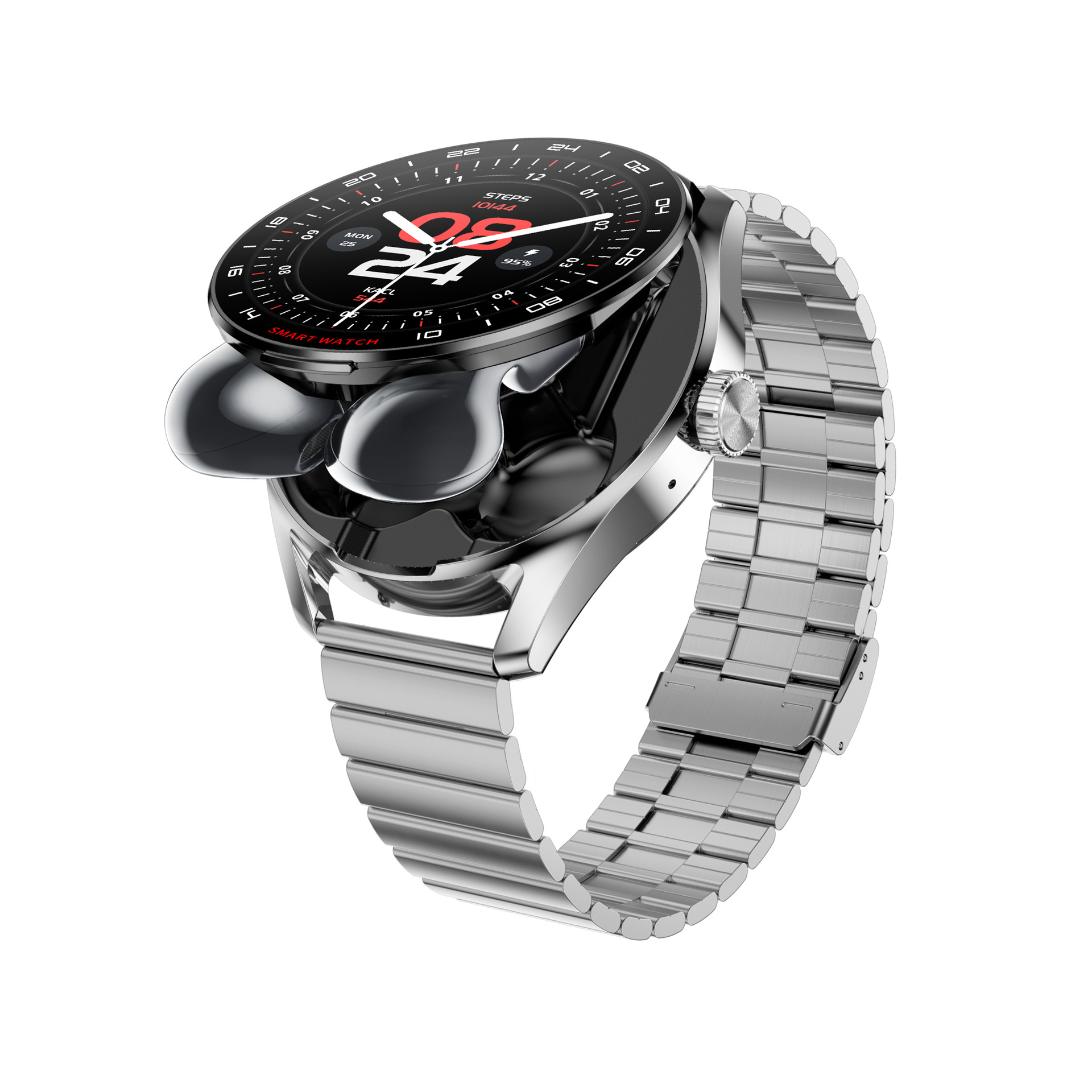 Bracelet en acier silicone D9-argent