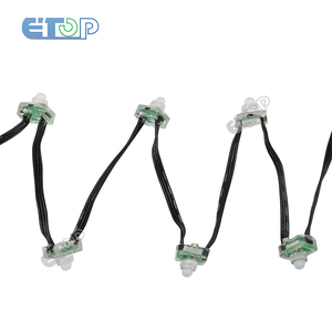 E-top DC12V 100 огни на строку 5 см расстояние WS2811 квадратный узел 18awg Черный Водонепроницаемый умный RGB полноцветный пиксель светодиодная строка