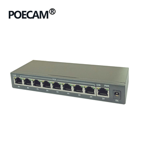 POE แหล่งจ่ายไฟระยะทาง100เมตร9พอร์ต48V POE อีเธอร์เน็ตสวิตช์พอร์ตเดียว Max Power 30W หัวฉีด IEEE802.3af /At - Product Image 1
