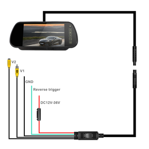 Apoyo 12-36V entrada 7 pulgadas OEM monitor de espejo retrovisor con conector RCA