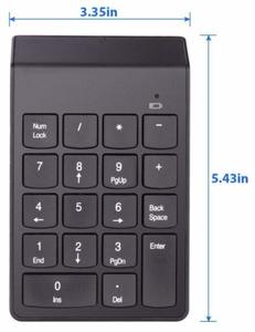 Mini tastiera USB Wireless con funzione BT stile moda 18 tasti 2.4G tastiera Wireless numerica tastiera