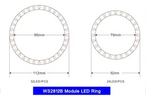 ไฟ RGB พิกเซลแบบโปรแกรมได้แอดเดรสดิจิตอล5050ไฟ5V Ws2812b Sk6812แผงวงจรดิจิตอล LED วงแหวนโมดูล