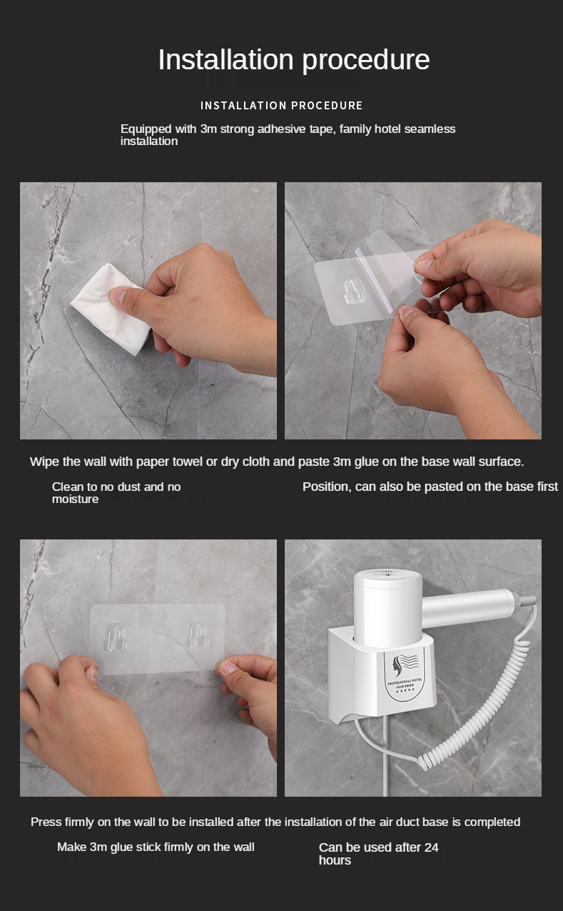 Hot sale hotel hair dryer wall-mounted hair dryer high-power hammer household wall-mounted special hair dryer custom logo