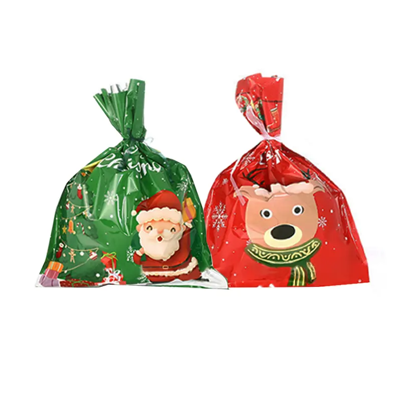 Wholesale Cheap Custom Plastic Eco Storage Drawstring Gift Candy Decoration Bundle Wrapping Christmas Drawstring Gift Bags