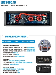 OEM 2000.1 Class D Mini <strong>Mono</strong> Power Amplifier Car Audio System High <strong>Output</strong> - Product Image 5