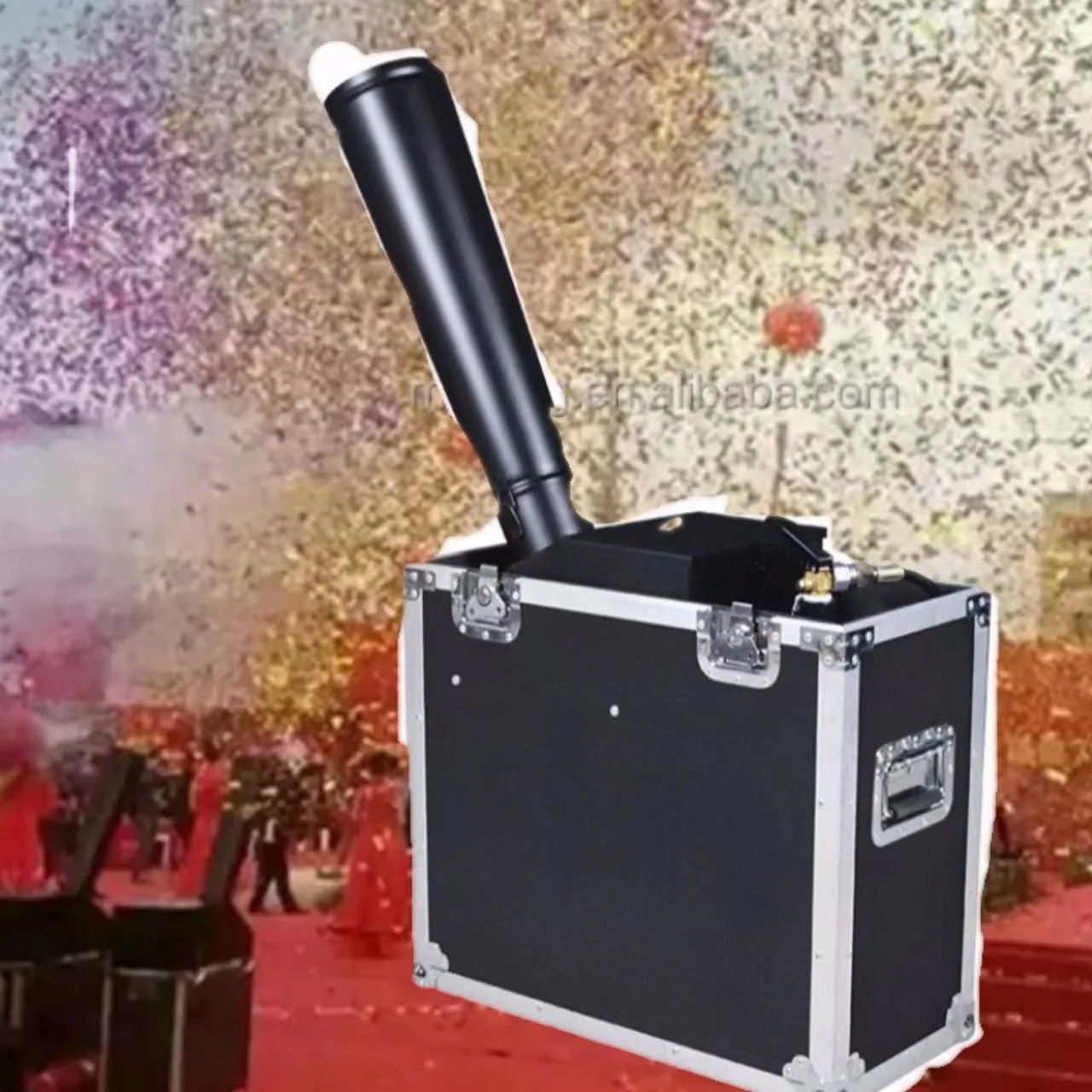 Máquina de confeti con efectos especiales para escenario, lanzador de confeti de color arcoíris, para juegos de fútbol, bodas y DJ