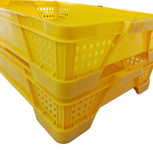 Caja de plástico de alta resistencia PP para melocotón, malla apilable plegable, caja de verduras para almacenar pan, función de anidación, almacenamiento eficiente