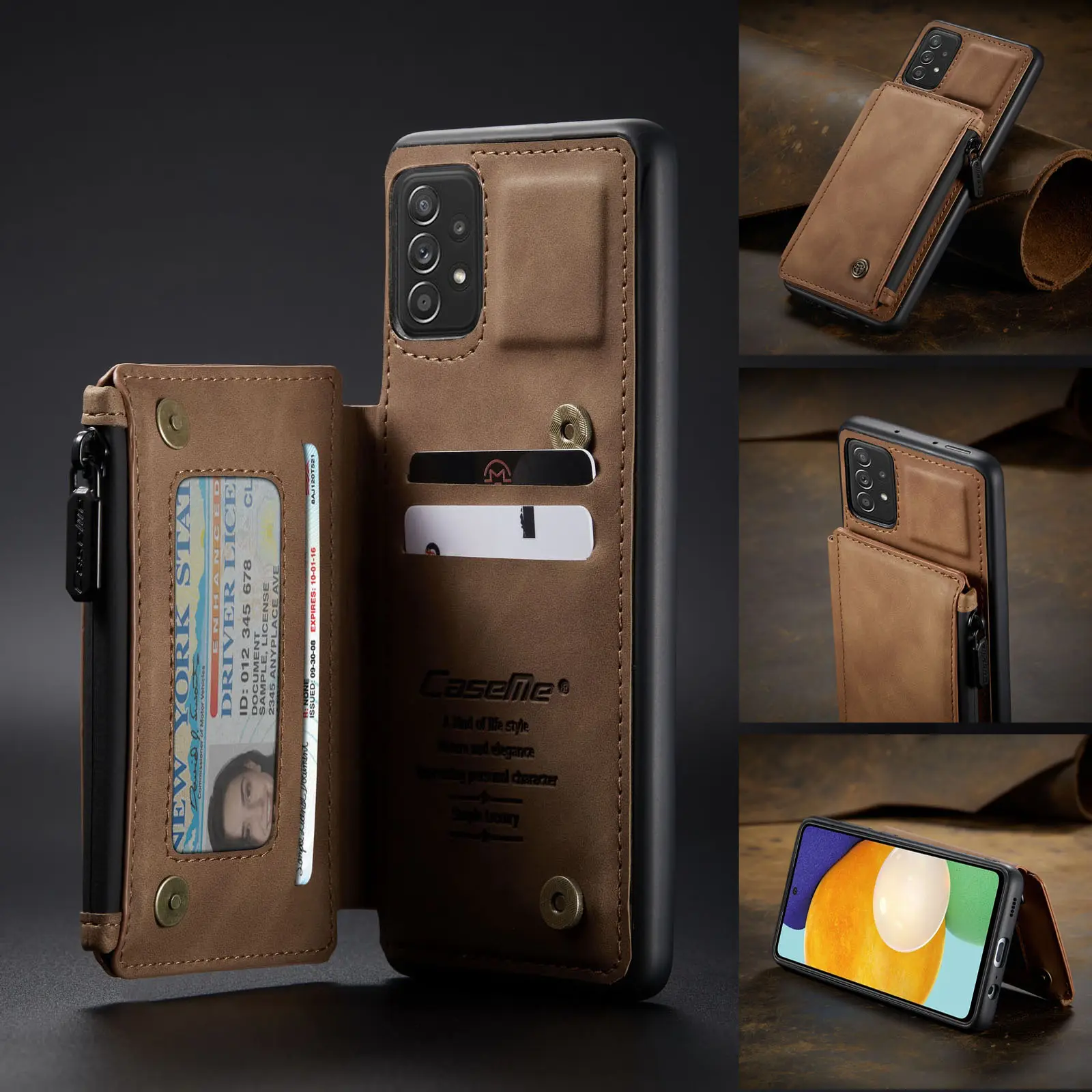 Casing ponsel dompet kulit, casing ponsel dompet kulit model baru, casing ponsel magnetik bisa dilepas untuk Samsung S23 ultra S22 note 20 ultra A51A32