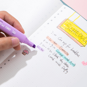 Deli EU12-6C # Text marker # Meißels pitze: 1-4mm helle lebendige Farbe Axt-förmige Feder 6 Farben/Set Dauerhafte Verwendung Glatte Tinte Kein Gift - Product Image 6