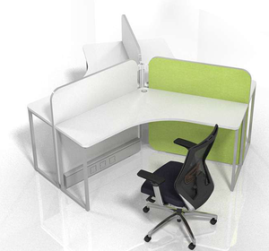 Tres estaciones de trabajo computadora colorida escritura mesa de oficina escritorio muebles para área abierta - Product Image 1